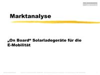 Marktanalyse - On Board Solarladegeräte